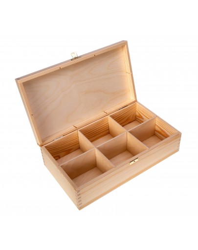 Skrzynka, pudełko drewniane na 6 szklanek z zapięciem PU0183