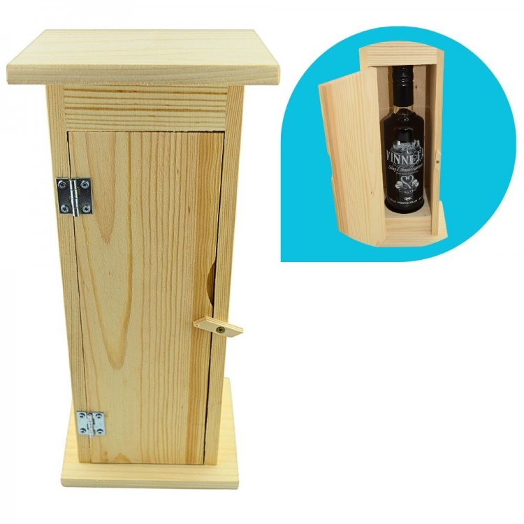 Pudełko drewniane na alkohol - WC, kibelek, wychodek