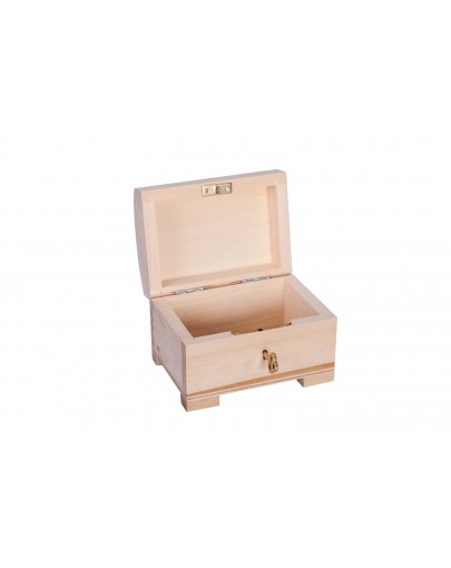 Kuferek, szkatułka drewniana 10,5x8cm z kluczykiem PU0086