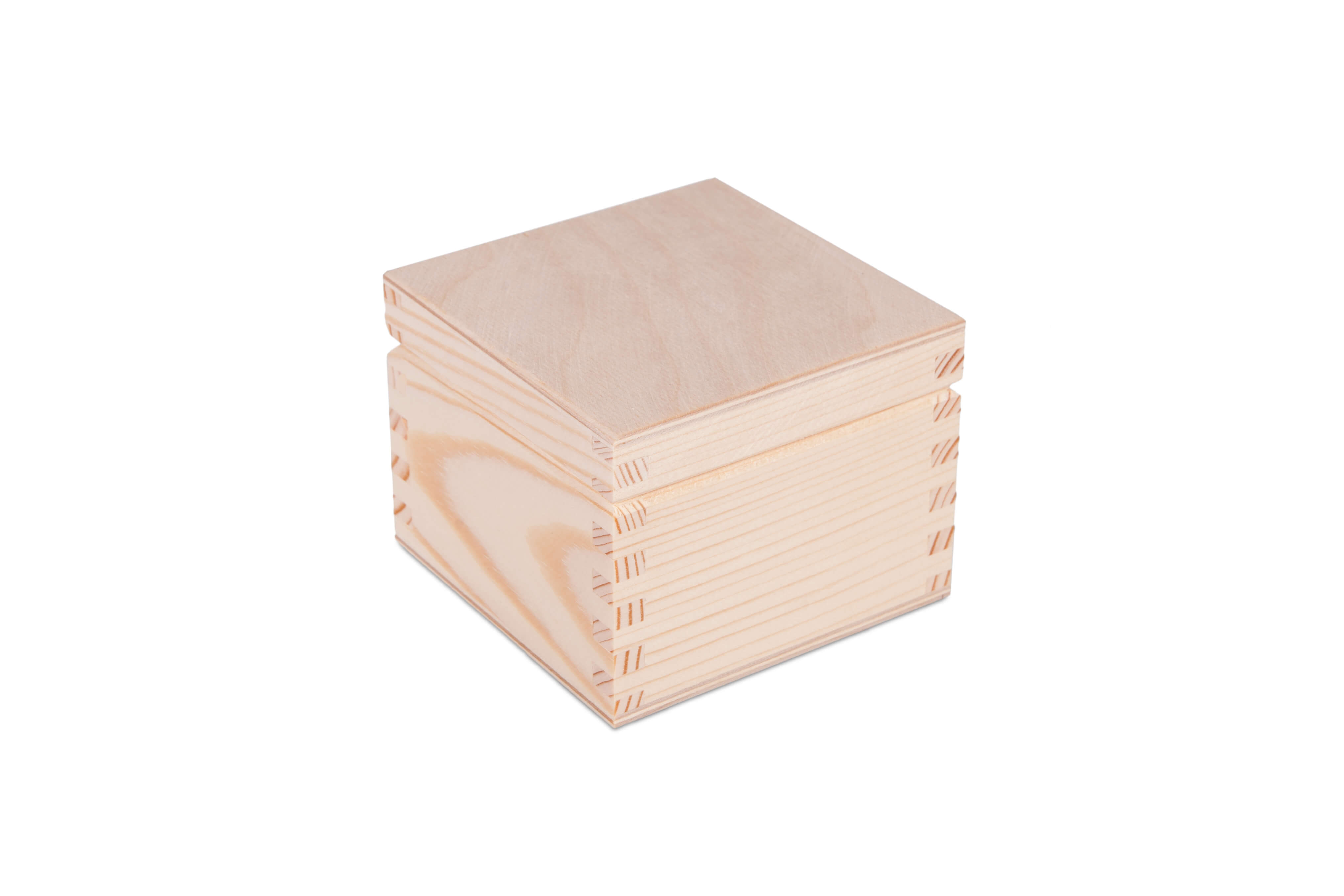 Pojemnik pudełko drewniane na herbatę 10x10x7cm PU0008