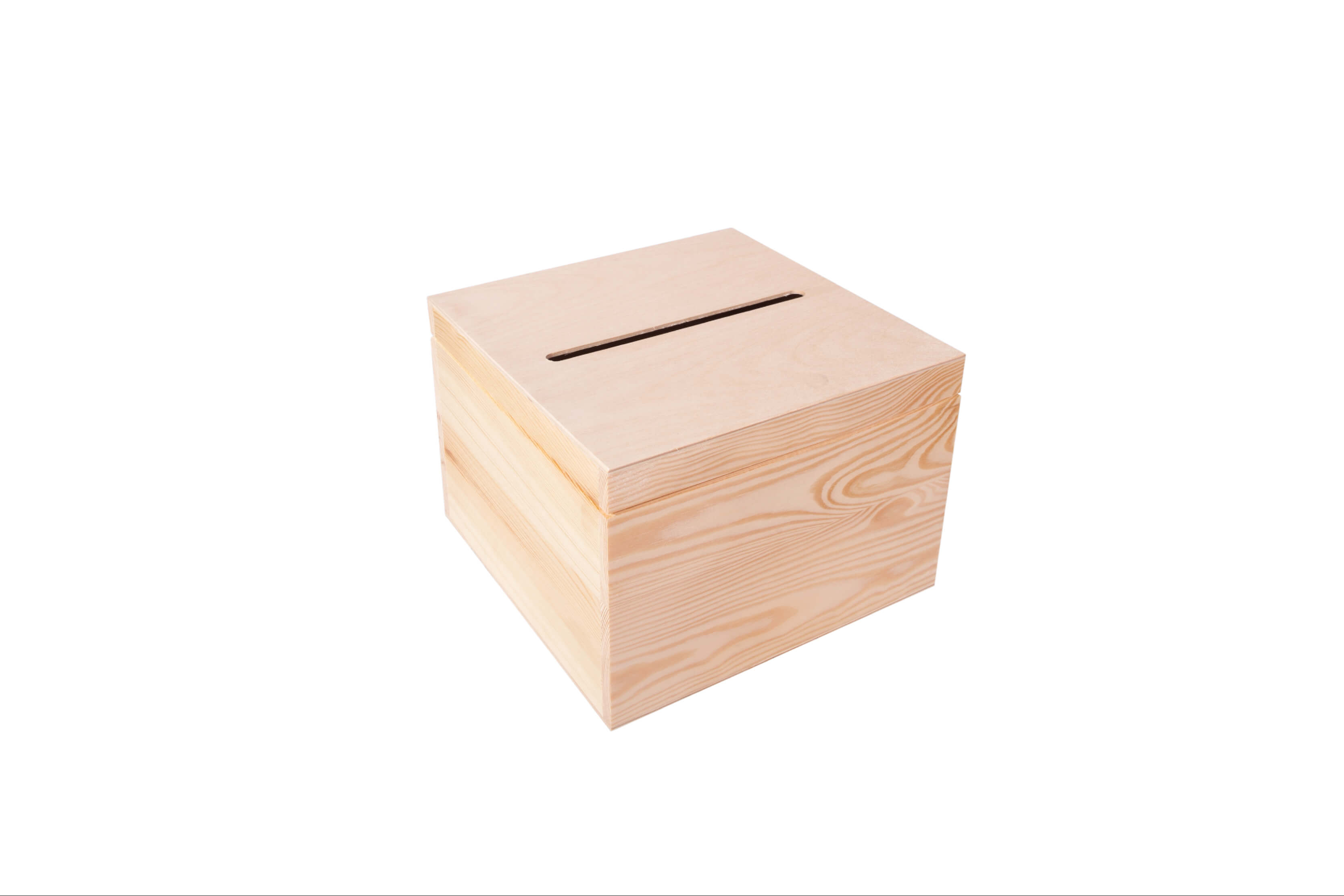 Pudełko drewniane na karty, koperty ślubne 24,5x24,5 cm PU0060